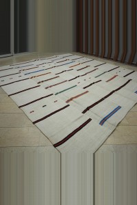 Oversize Multi Colors Striped Turkish Hemp Rug 11x12  336,368 - Turkish Hemp Rug  $i