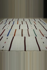 Oversize Multi Colors Striped Turkish Hemp Rug 11x12  336,368 - Turkish Hemp Rug  $i