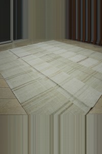 Oversized Natural Hemp Kilim Rug 11x12  318,370 - Turkish Hemp Rug  $i