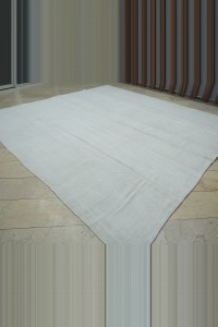 Oversized Plain White Hemp Rug 11x12 Feet 326,353 - Turkish Hemp Rug  $i
