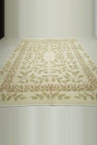 Persian Pattern 7x10 Green Beige Oushak Rug 210,306 - Oushak Rug  $i