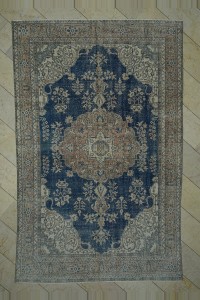 Oushak Rug Persian Pattern Navy Blue Oushak Rug 6x10 Feet 195,305