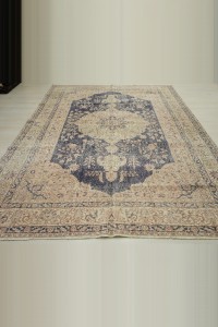 Persian Pattern Vintage Oushak Rug 7x10 212,308 - Oushak Rug  $i
