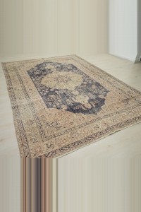 Persian Pattern Vintage Oushak Rug 7x10 212,308 - Oushak Rug  $i
