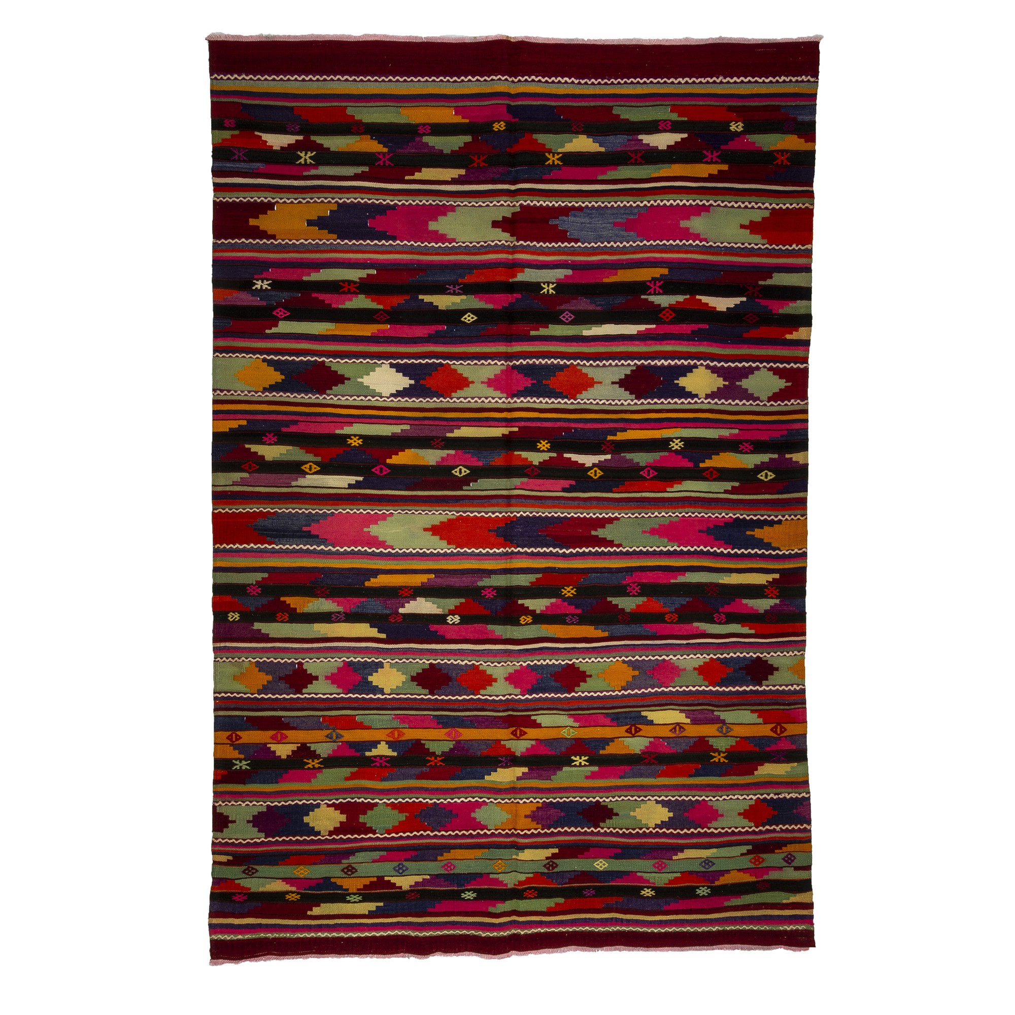 Pink Anatolian Area Kilim rug 6x9 Feet Turkish Kilim Rug
