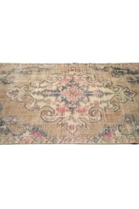 Pink Navy Blue Oushak Rug 4X7 Feet 125,217 - Oushak Rug  $i