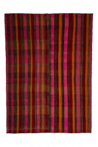 Turkish Kilim Rug Pink Orange Striped Turkish Kilim Rug 7x9 Feet  197,272