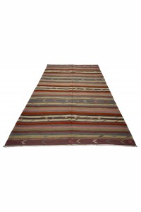 Pink Striped Turkish Kilim Rug 6x9 Feet  177,288 - Turkish Kilim Rug  $i