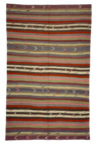 Turkish Kilim Rug Pink Striped Turkish Kilim Rug 6x9 Feet  177,288