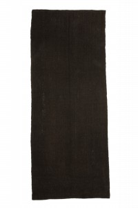 Goat Hair Rug Plain Dark Brown Goat Hair Turkish Kilim Rug 5x11 Feet 143,330