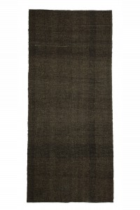 Goat Hair Rug Plain Dark Brown Turkish Goat Hair Kilim Rug 5x11 Feet  143,323