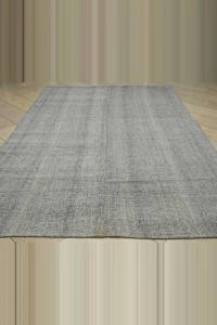 Plain Gray Turkish Flat Weave Kilim Rug 8x11  233,336 - Grey Turkish Rug  $i