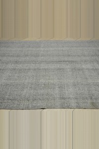 Plain Gray Turkish Flat Weave Kilim Rug 8x11  233,336 - Grey Turkish Rug  $i