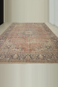 Primitive Decor Vintage Oushak Carpet Rug 9x12 260,357 - Oushak Rug  $i
