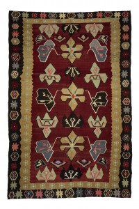 Turkish Kilim Rug Red Anatolian Kilim Rug 7x10 224,335