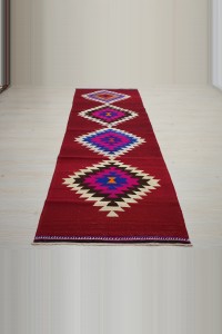 Red And Pink Kilim Rug Runner  102,288 - Turkish Rug Runner  $i