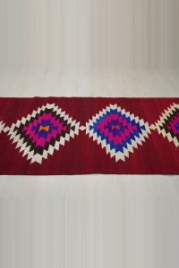 Red And Pink Kilim Rug Runner  102,288 - Turkish Rug Runner  $i