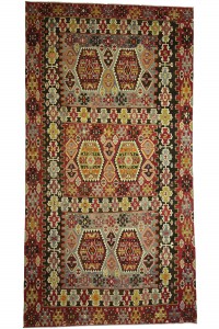 Turkish Kilim Rug Red Blue Turkish Kilim Rug 6x12 Feet 190,357