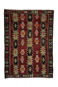 Turkish Kilim Rug Red Green Turkish Kilim Rug 6x9 Feet  194,270