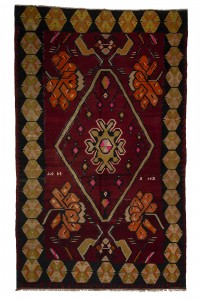 Turkish Kilim Rug Red Turkish Kilim Rug 7x10 Feet 200,321