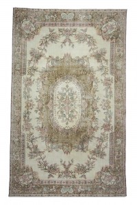 Oushak Rug Rose Pattern Turkish Rug 6x10 Feet 181,294