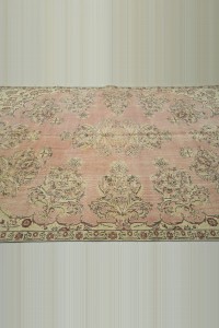Salmon Pink Turkish Area Rug 7x9 Feet 205,275 - Oushak Rug  $i