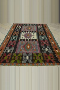 Semi Old Manisa Gordes Kilim Rug 7x9 203,283 - Turkish Kilim Rug  $i