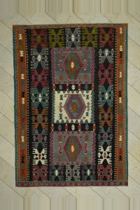 Turkish Kilim Rug Semi Old Manisa Gordes Kilim Rug 7x9 203,283