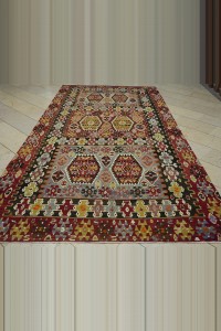 Semi Old Turkish Esme Kilim Rug 6x12 Feet 190,357 - Turkish Kilim Rug  $i