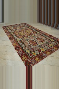 Semi Old Turkish Esme Kilim Rug 6x12 Feet 190,357 - Turkish Kilim Rug  $i