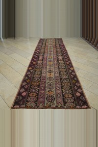 Semi Old Wide And Long Kars Kilim Rug Runner 4x14 135,421 - Turkish Rug Runner  $i