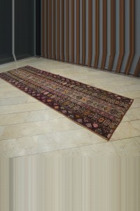 Semi Old Wide And Long Kars Kilim Rug Runner 4x14 135,421 - Turkish Rug Runner  $i