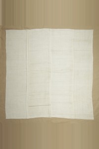 Turkish Hemp Rug Square Plain White Turkish Hemp Kilim Rug 8x8 Feet  252,252