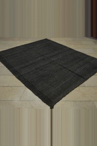 Square Size Grayish Brown Goat Hair Rug 6x7 178,216 - Goat Hair Rug  $i