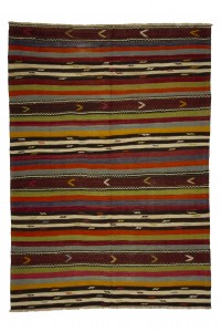 Turkish Kilim Rug Striped Anatolian Kilim Rug 6x8 Feet  174,243