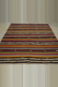 Striped Denizli Tavas Kilim Rug 6x8  174,243 - Turkish Kilim Rug  $i