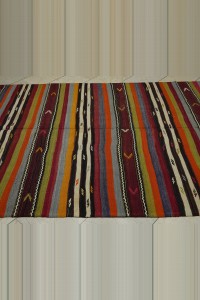 Striped Denizli Tavas Kilim Rug 6x8  174,243 - Turkish Kilim Rug  $i