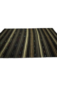 Striped Goat Hair Turkish Kilim Rug 7x12 Feet  212,357 - Goat Hair Rug  $i