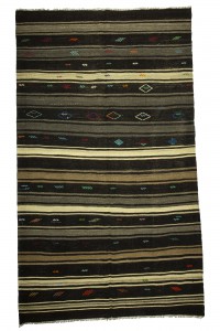 Goat Hair Rug Striped Goat Hair Turkish Kilim Rug 7x12 Feet  212,357