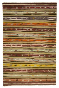 Turkish Kilim Rug Striped Turkish Kilim Rug 5x8 Feet  160,247