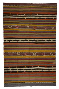 Turkish Kilim Rug Striped Turkish Kilim Rug 7x10 Feet 197,308