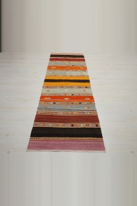Striped Turkish Sivas Flat Weave Rug Runner 3x8 78,257 - Turkish Rug Runner  $i