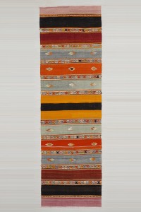 Turkish Rug Runner Striped Turkish Sivas Flat Weave Rug Runner 3x8 78,257