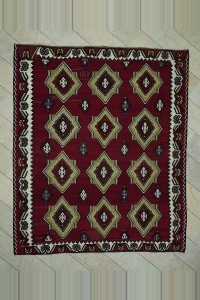 Turkish Kilim Rug Symmetric Kilim Rug 8x10 Feet 244,287