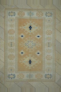 Oushak Rug Terracotta Turkish Milas Wool Rug 6x9 183,263