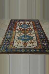 Turkish Old Design Vintage Colorful Rug 5x7  140,219 - Turkish Carpet Rug  $i