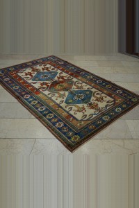 Turkish Old Design Vintage Colorful Rug 5x7  140,219 - Turkish Carpet Rug  $i