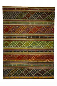 Turkish Kilim Rug Turkish Striped Kilim Rug 6x9 Feet  193,272