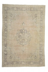 Oushak Rug Vintage Faded Oushak Rug 7x9 Feet 198,284