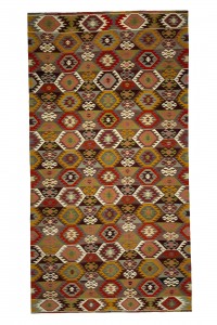 Turkish Kilim Rug Vintage Kilim Rug 6x12 Feet 189,354